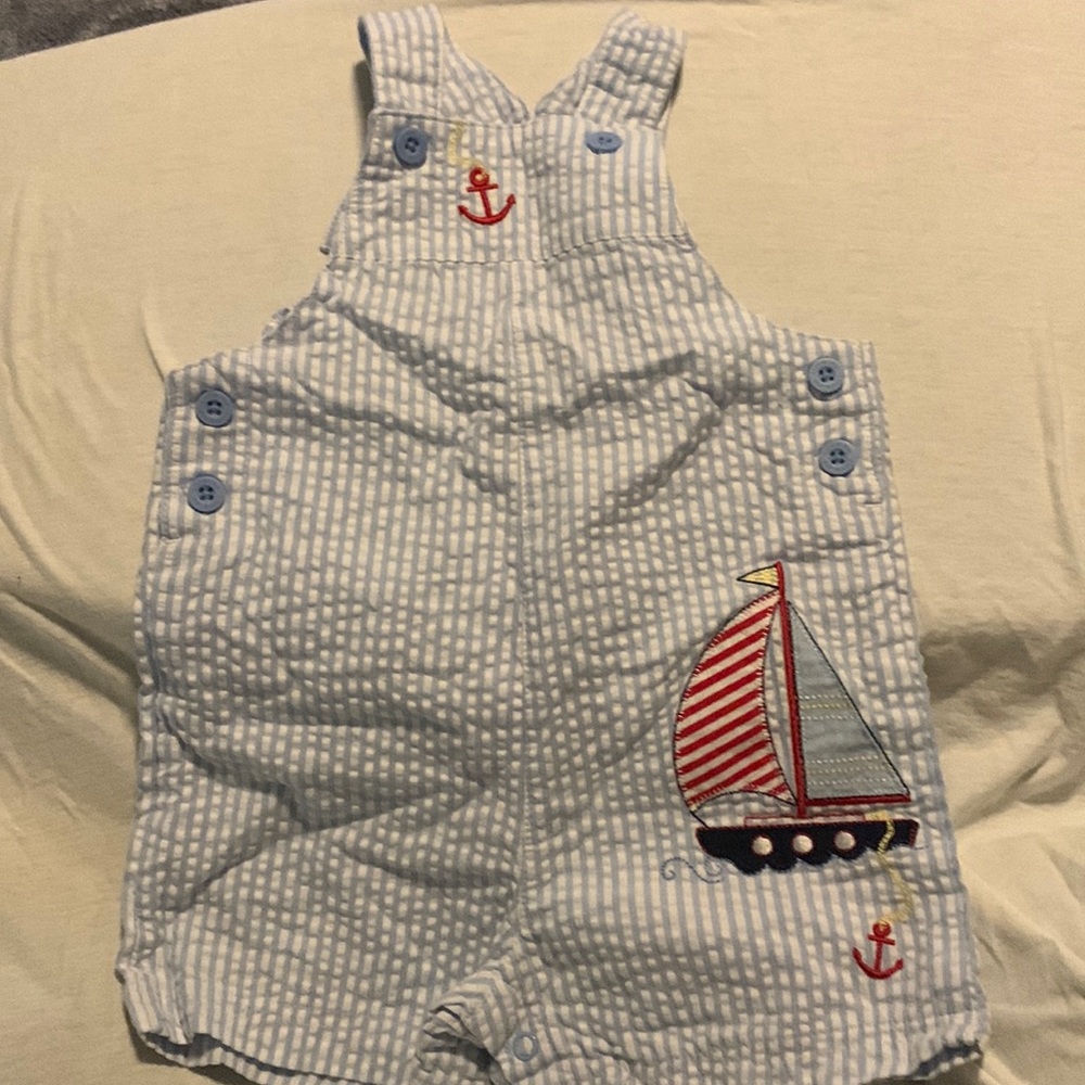 Linen Nautical Overall Shorts